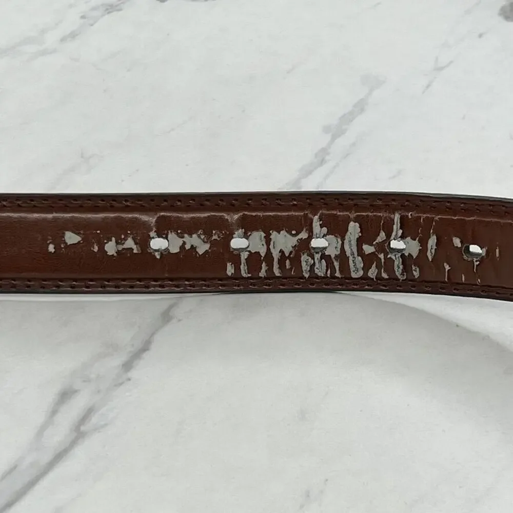 Brown Distressed Genuine Leather Belt Size 38 Mens